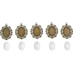 Metall Medaillon - Bourbon - 18x25mm, bronze - Bastelschachtel