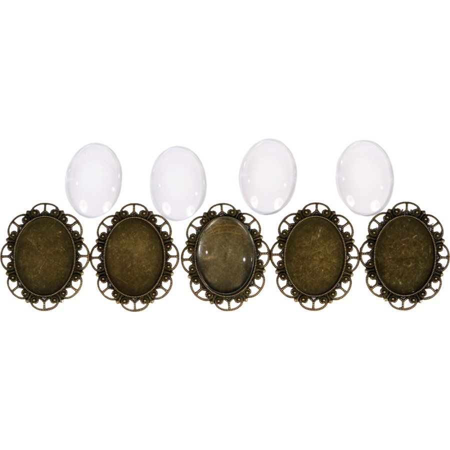 Metall Medaillon - Renaissance - 30x40mm, bronze - Bastelschachtel