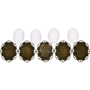 Metall Medaillon - Renaissance - 30x40mm, bronze - Bastelschachtel - Metall Medaillon - Renaissance - 30x40mm, bronze