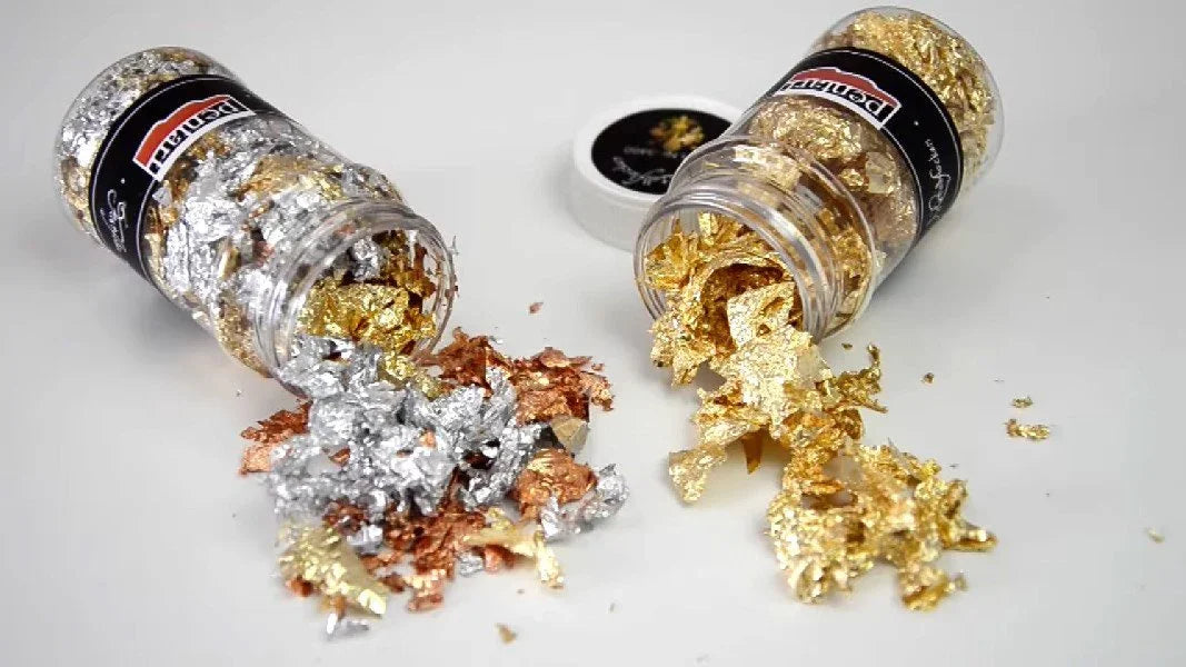 Metallflocken 100ml - Mischung M1, silber-kupfer - Bastelschachtel