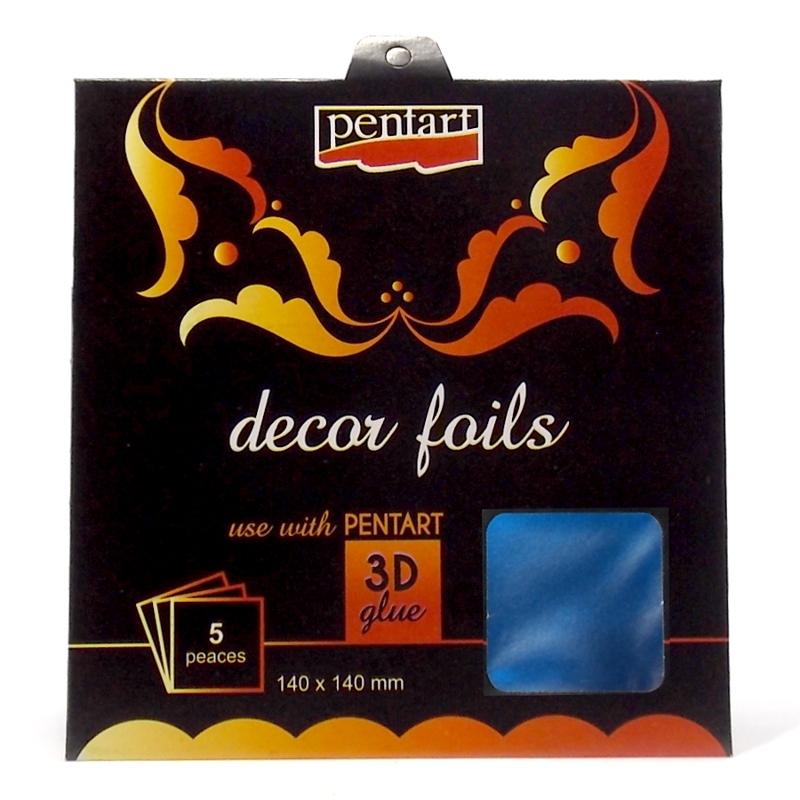 Metallfolien Set 14x14cm - blau - Bastelschachtel