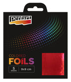 Metallfolien Set 9x9cm - rot - Bastelschachtel