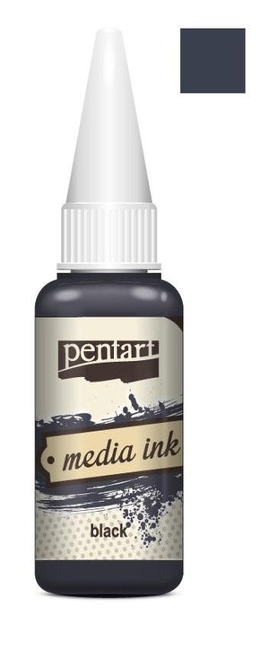 Pentart Mixed Media Tinte 20ml - black - Bastelschachtel - Pentart Mixed Media Tinte 20ml - black