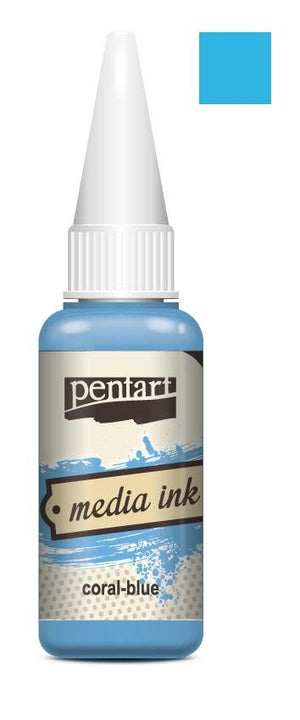 Pentart Mixed Media Tinte 20ml - coral blue - Bastelschachtel - Pentart Mixed Media Tinte 20ml - coral blue