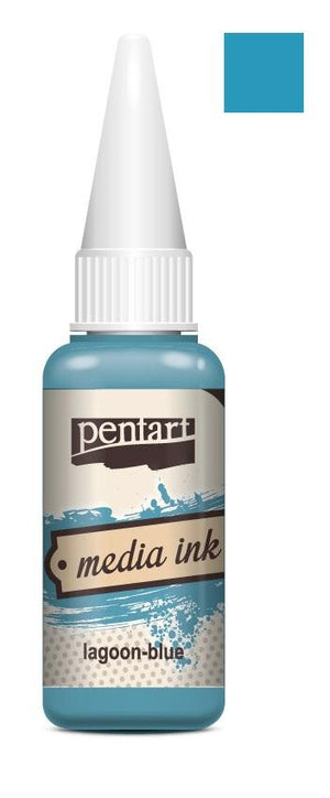 Pentart Mixed Media Tinte 20ml - lagoon blue - Bastelschachtel - Pentart Mixed Media Tinte 20ml - lagoon blue