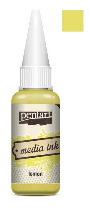 Pentart Mixed Media Tinte 20ml - lemon - Bastelschachtel - Pentart Mixed Media Tinte 20ml - lemon