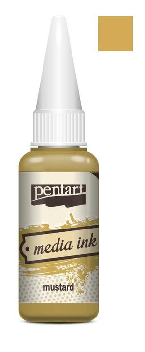 Pentart Mixed Media Tinte 20ml - mustard - Bastelschachtel - Pentart Mixed Media Tinte 20ml - mustard