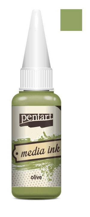 Pentart Mixed Media Tinte 20ml - olive - Bastelschachtel - Pentart Mixed Media Tinte 20ml - olive