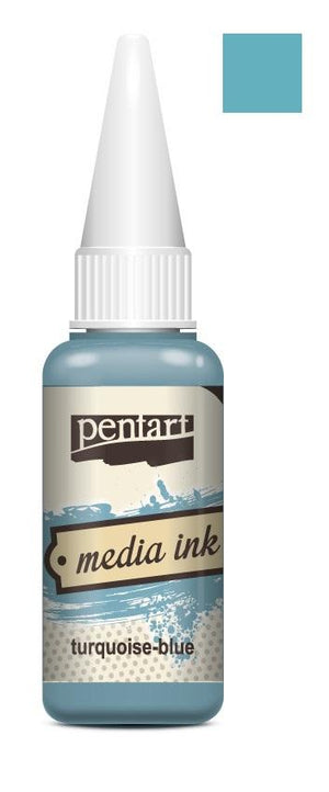 Pentart Mixed Media Tinte 20ml - turquoise blue - Bastelschachtel - Pentart Mixed Media Tinte 20ml - turquoise blue