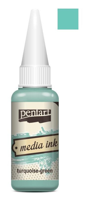 Pentart Mixed Media Tinte 20ml - turquoise green - Bastelschachtel - Pentart Mixed Media Tinte 20ml - turquoise green