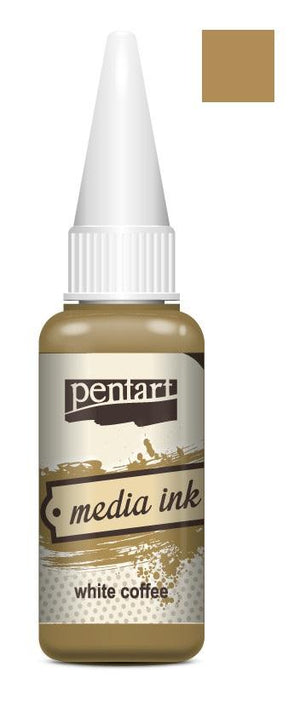 Pentart Mixed Media Tinte 20ml - white coffee - Bastelschachtel - Pentart Mixed Media Tinte 20ml - white coffee