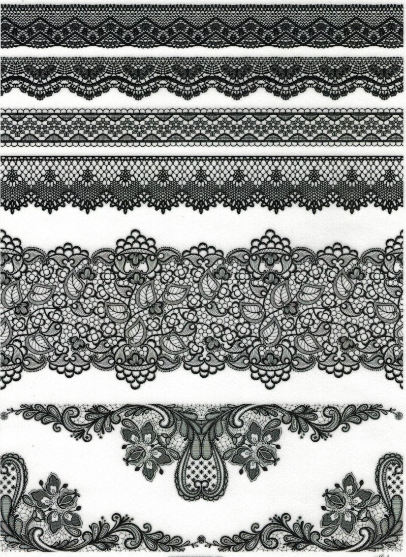 Motiv Transparentpapier A4 - Black laces - Bastelschachtel
