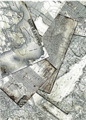 Motiv Transparentpapier A4 - Vintage maps - Bastelschachtel - Motiv Transparentpapier A4 - Vintage maps
