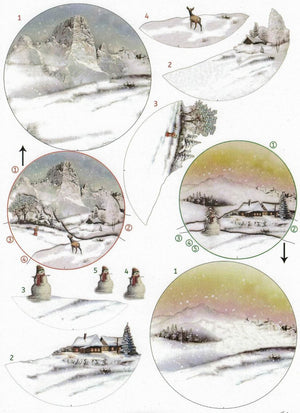 Motivkarton A4 - Snowy landscape - Bastelschachtel - Motivkarton A4 - Snowy landscape