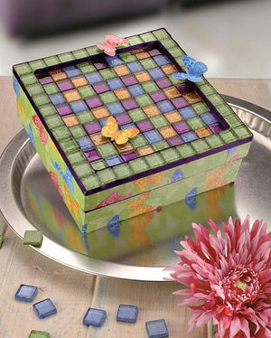 Pappschachtel - Box Mosaik quadrat 15x15x6cm - Bastelschachtel - Pappschachtel - Box Mosaik quadrat 15x15x6cm