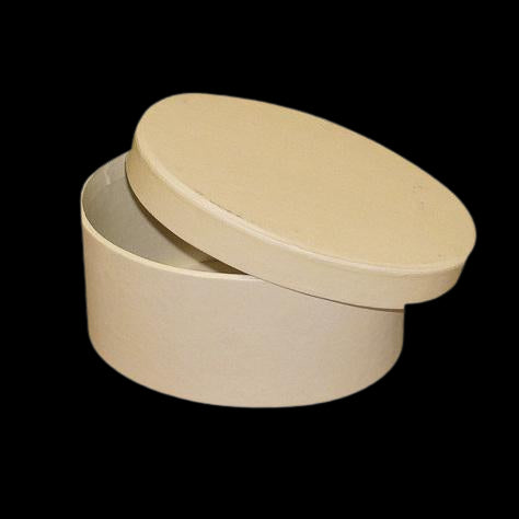 Pappschachtel - Oval 12,5x8,5x6,5cm - Bastelschachtel