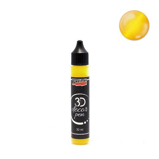 Pentart 3D Decor Pen 30ml - citringelb - Bastelschachtel - Pentart 3D Decor Pen 30ml - citringelb