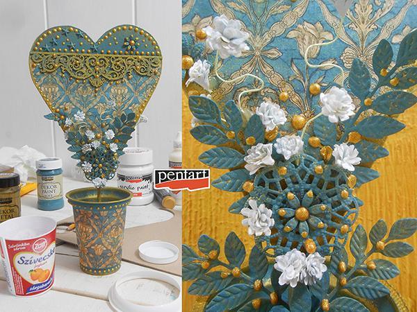 Pentart 3D Decor Pen 30ml - glitter gold - Bastelschachtel