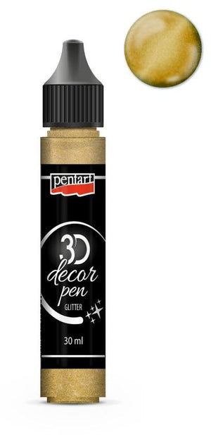 Pentart 3D Decor Pen 30ml - glitter gold - Bastelschachtel - Pentart 3D Decor Pen 30ml - glitter gold