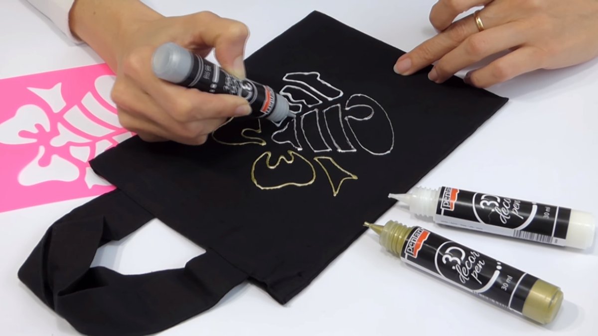 Pentart 3D Decor Pen 30ml - glitter silber - Bastelschachtel