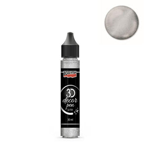 Pentart 3D Decor Pen 30ml - glitter silber - Bastelschachtel - Pentart 3D Decor Pen 30ml - glitter silber