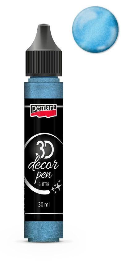 Pentart 3D Decor Pen 30ml - glitter silberblau - Bastelschachtel