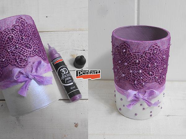 Pentart 3D Decor Pen 30ml - glitter silberblau - Bastelschachtel - Pentart 3D Decor Pen 30ml - glitter silberblau