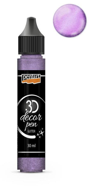 Pentart 3D Decor Pen 30ml - glitter silberlila - Bastelschachtel - Pentart 3D Decor Pen 30ml - glitter silberlila