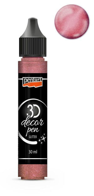 Pentart 3D Decor Pen 30ml - glitter silberrosa - Bastelschachtel - Pentart 3D Decor Pen 30ml - glitter silberrosa
