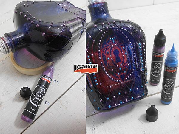 Pentart 3D Decor Pen 30ml - glitter silbertürkis - Bastelschachtel