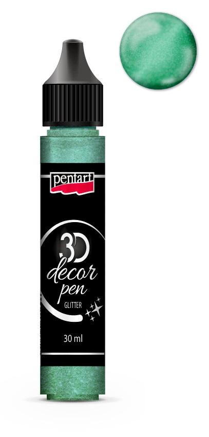 Pentart 3D Decor Pen 30ml - glitter silbertürkis