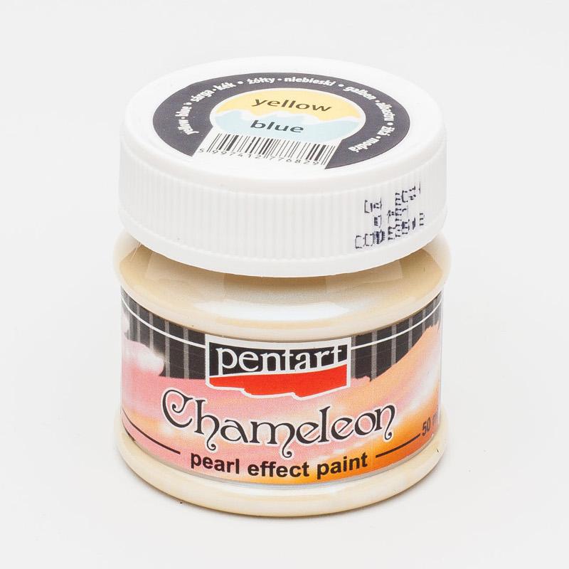 Pentart Acrylfarbe Chamäleon 50ml - gelb-blau - Bastelschachtel