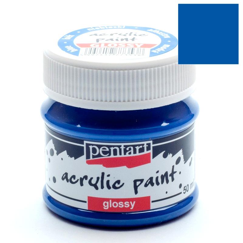 Pentart Acrylfarbe glänzend 50ml - blau - Bastelschachtel