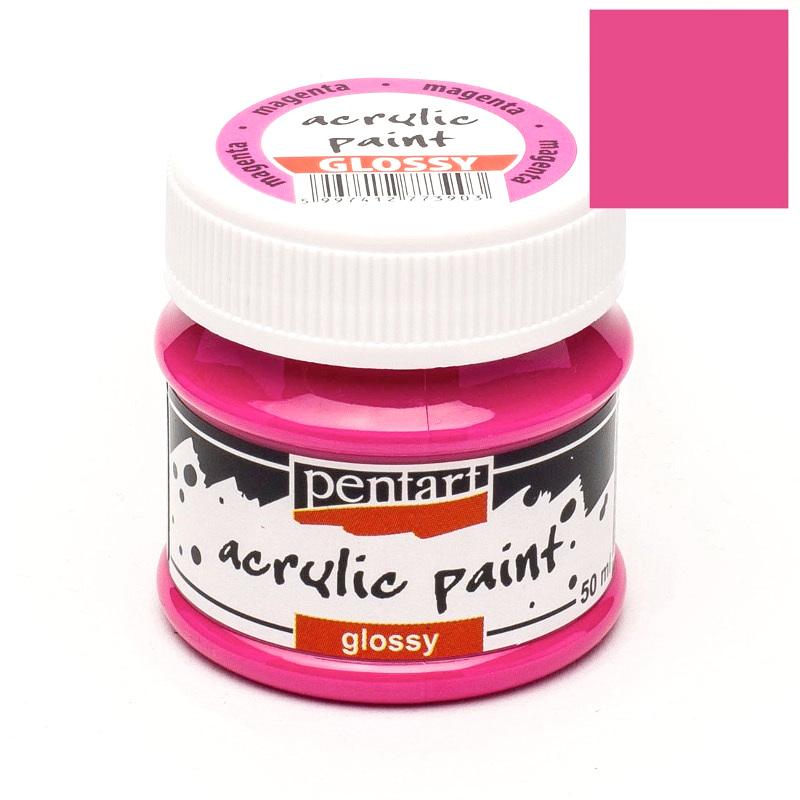 Pentart Acrylfarbe glänzend 50ml - magenta - Bastelschachtel