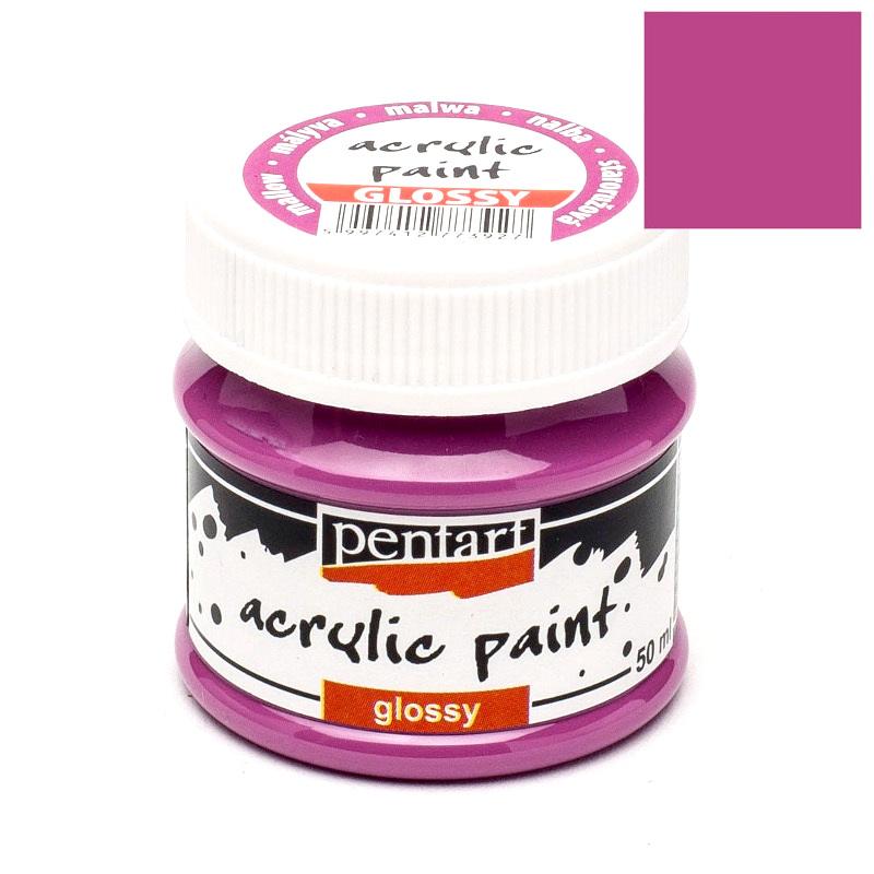 Pentart Acrylfarbe glänzend 50ml - malve - Bastelschachtel
