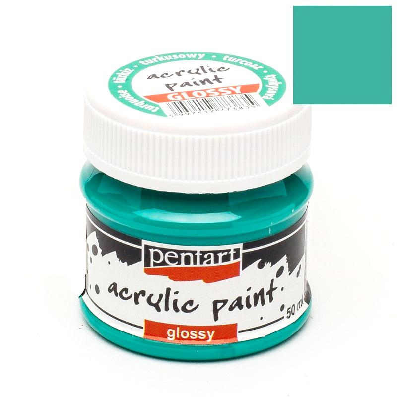 Pentart Acrylfarbe glänzend 50ml - türkis - Bastelschachtel
