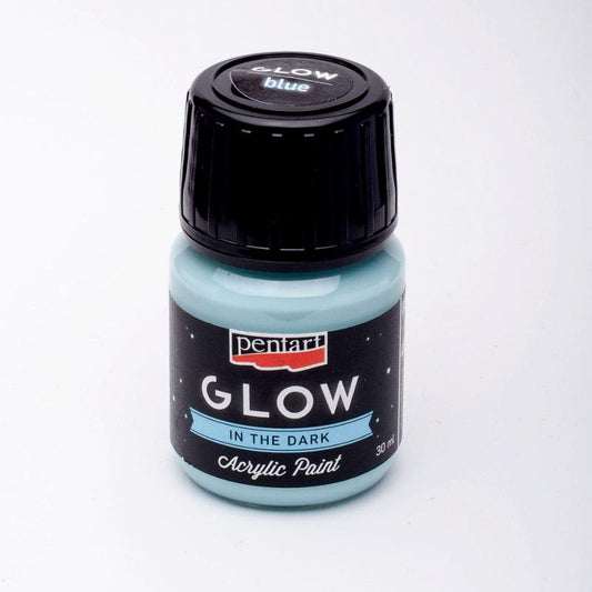 Pentart Acrylfarbe Glow in the dark - nachtleuchtend 30ml - blau - Bastelschachtel - Pentart Acrylfarbe Glow in the dark - nachtleuchtend 30ml - blau