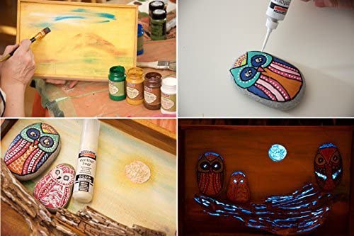 Pentart Acrylfarbe Glow in the dark - nachtleuchtend 30ml - grün - Bastelschachtel