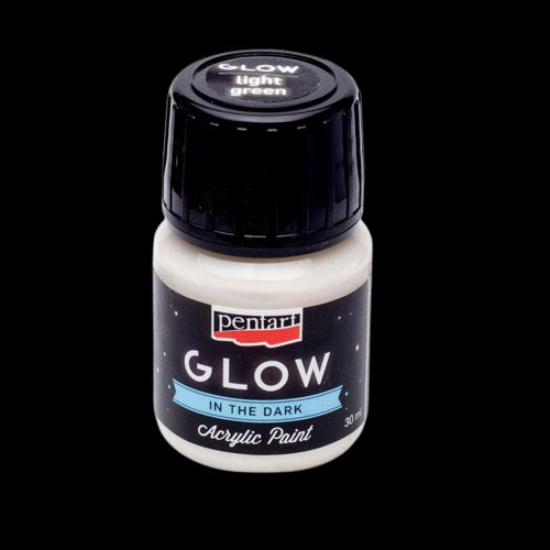 Pentart Acrylfarbe Glow in the dark - nachtleuchtend 30ml - hellgrün - Bastelschachtel