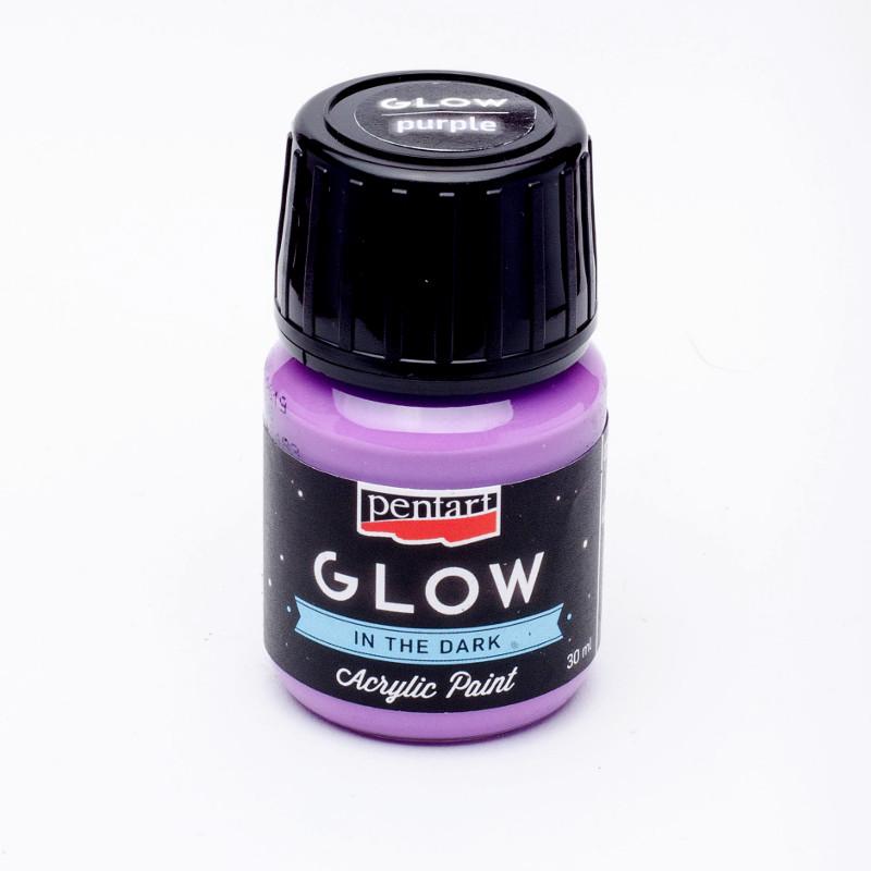 Pentart Acrylfarbe Glow in the dark - nachtleuchtend 30ml - lila - Bastelschachtel - Pentart Acrylfarbe Glow in the dark - nachtleuchtend 30ml - lila