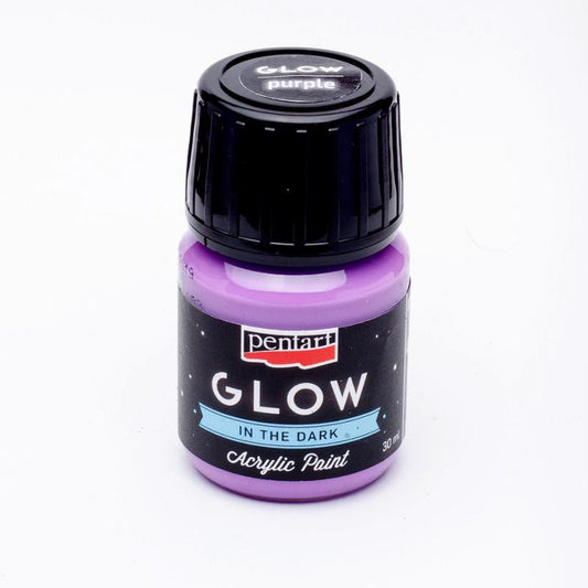 Pentart Acrylfarbe Glow in the dark - nachtleuchtend 30ml - lila - Bastelschachtel - Pentart Acrylfarbe Glow in the dark - nachtleuchtend 30ml - lila