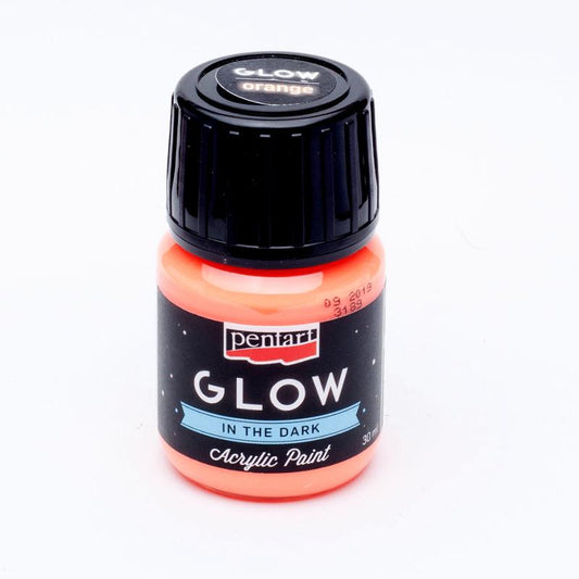 Pentart Acrylfarbe Glow in the dark - nachtleuchtend 30ml - orange - Bastelschachtel - Pentart Acrylfarbe Glow in the dark - nachtleuchtend 30ml - orange