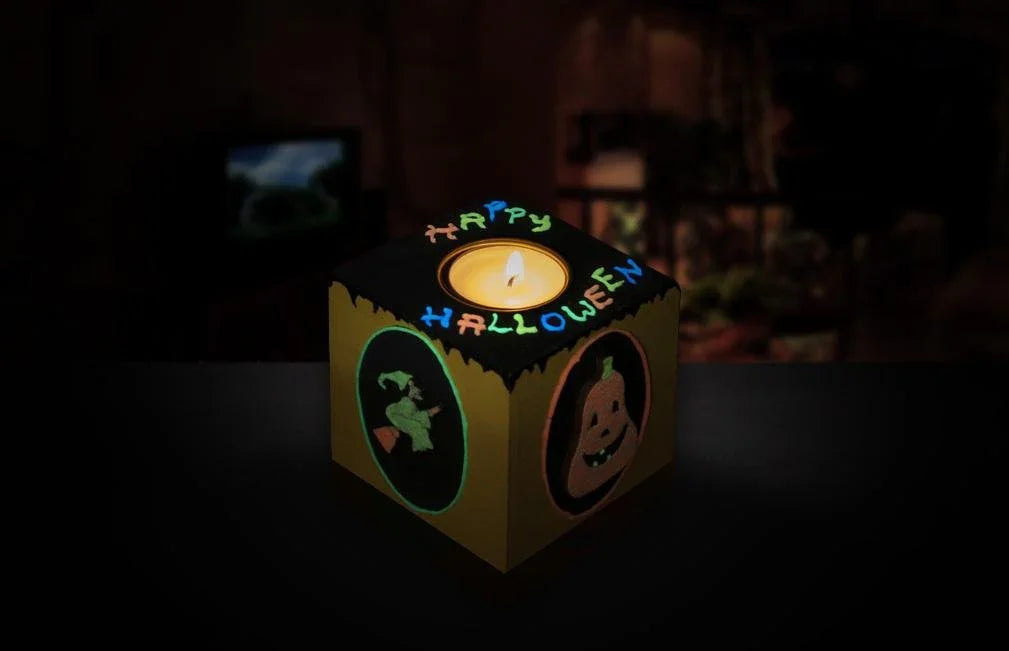 Pentart Acrylfarbe im Set Glow in the dark - nachtleuchtend 4x30ml, Frühling - Bastelschachtel