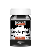 Pentart Acrylfarbe matt 100ml - schwarz - Bastelschachtel