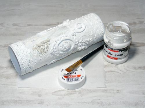Pentart Acrylfarbe matt 100ml - weiß - Bastelschachtel - Pentart Acrylfarbe matt 100ml - weiß