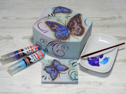 Pentart Acrylfarbe matt 50ml - blau - Bastelschachtel - Pentart Acrylfarbe matt 50ml - blau