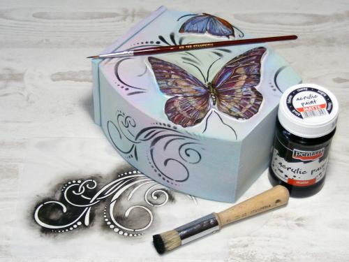 Pentart Acrylfarbe matt 50ml - country blau - Bastelschachtel