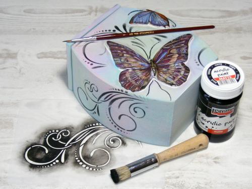 Pentart Acrylfarbe matt 50ml - country blau - Bastelschachtel