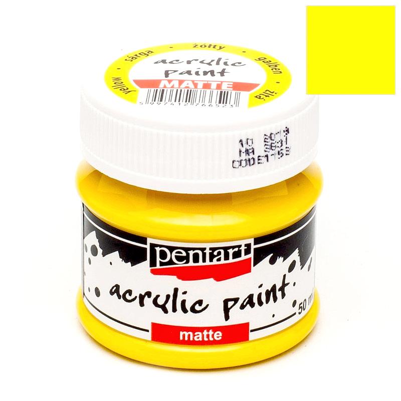 Pentart Acrylfarbe matt 50ml - gelb - Bastelschachtel - Pentart Acrylfarbe matt 50ml - gelb