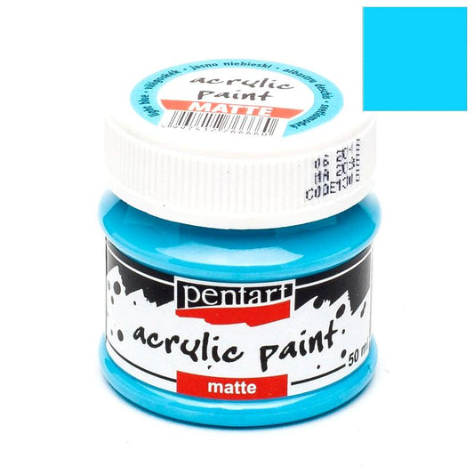 Pentart Acrylfarbe matt 50ml - hellblau - Bastelschachtel - Pentart Acrylfarbe matt 50ml - hellblau